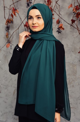 Long Chiffon Shawl 50025-44 Emerald Green 50025-44