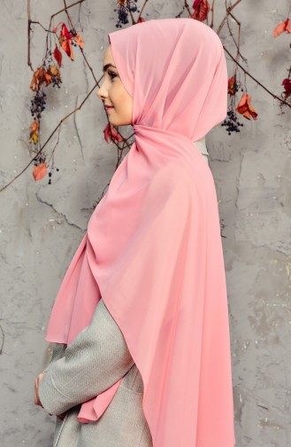 شال شيفون طويل 50025-60 لون وردي داكن 50025-60