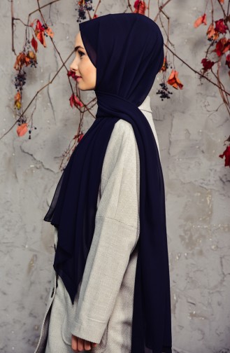 Long Chiffon Shawl 50025-98 Navy 50025-98