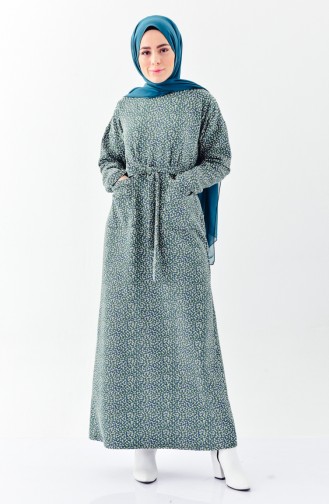 Khaki Hijab Dress 7126-02