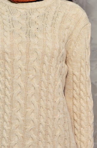 Tunique a Motifs Tricot 8082-01 Beige 8082-01