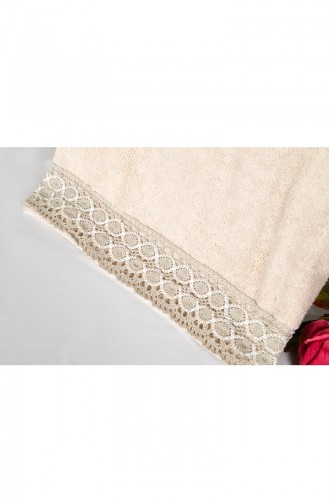 Serviette de visage 50x90 Coton Dentelle 3449-03 Beige Clair 3449-03