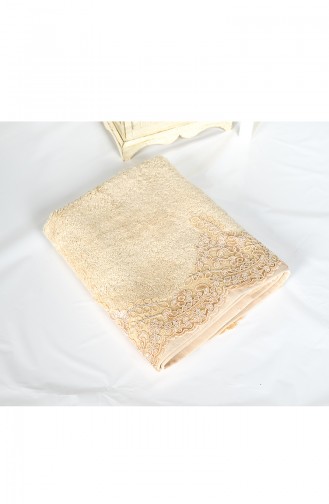 Cotton French Lacy 50X90 Face Towels 3463-02 Beige 3463-02