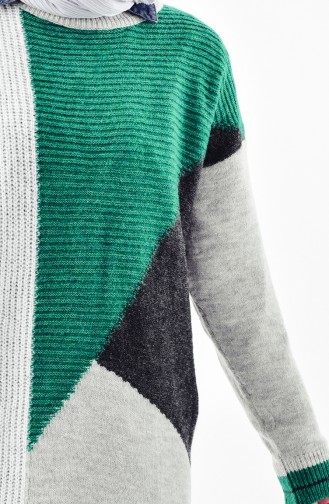 Knitwear Patterned Sweater 10011-01 Gray 10011-01