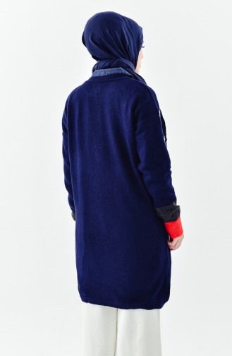 Knitwear Patterned Sweater 10013-01 Navy Blue 10013-01