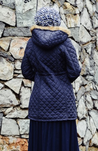 Hooded Padded Cote 0108-06 Navy Blue 0108-06