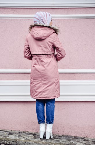 Furry Quilted Coat 6003-01 Rose Dry 6003-01