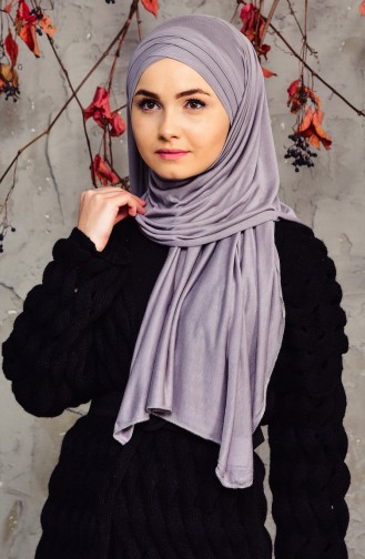 Three Band Cotton Shawl 9007-03 Gray 9007-03