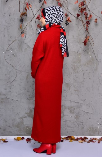 Trikot Kleid mit Reissverschluss 4921-03 Rot 4921-03