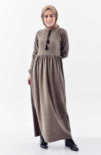 Tan Hijab Dress 4025A-01