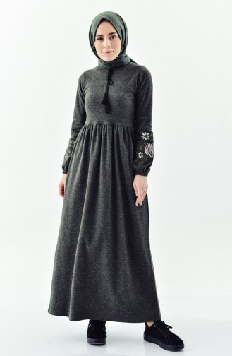 Khaki Hijab Dress 4025A-03