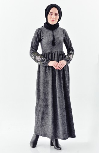 Dark Gray Hijab Dress 4025B-02