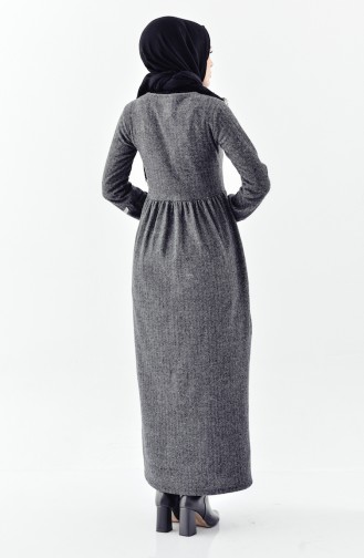 Dark Gray Hijab Dress 4025B-02