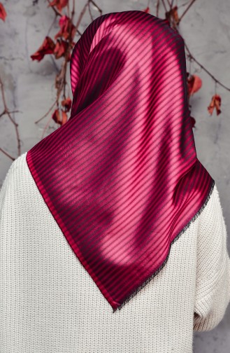 Striped Patterned Scarf 901410-06 Fuchsia 901410-06