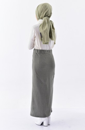 Striped Pencil Skirt 5962-02 Khaki 5962-02