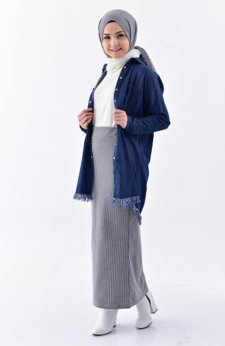 Striped Pencil Skirt 5962-04 Smoked 5962-04