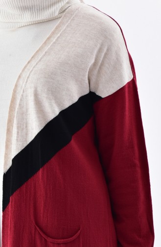 Knitwear Pockets Cardigan 2045-04 Claret Red 2045-04