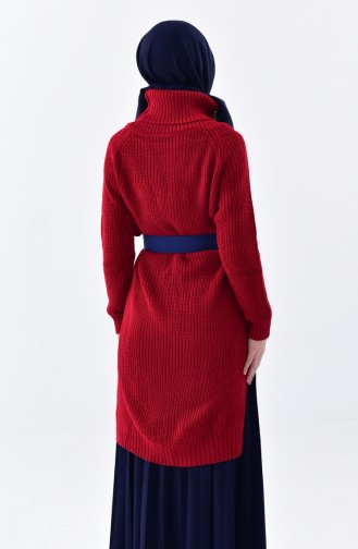 Polo-neck Knitwear Sweater 4023-19 Red 4023-19