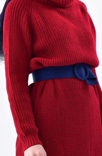 Polo-neck Knitwear Sweater 4023-19 Red 4023-19