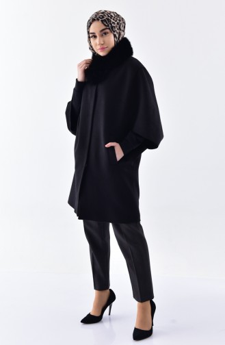 Poncho a Fourrure 4057-01 Noir 4057-01