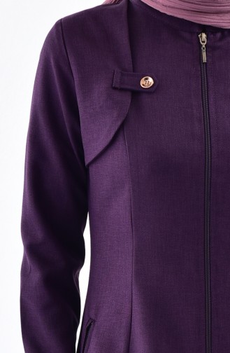 Zippered Overcoat 0603-05 Purple 0603-05