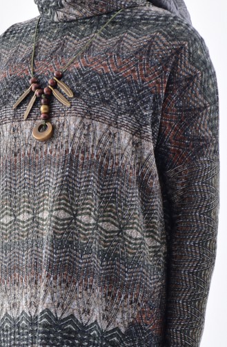 Kolyeli Tunik Pantolon İkili Takım 1927360-903 Gri Haki