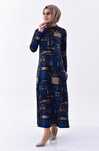 فستان أزرق زيتي 7129-02