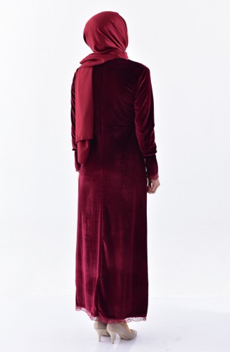 Velvet Dress 0204-01 Claret Red 0204-01