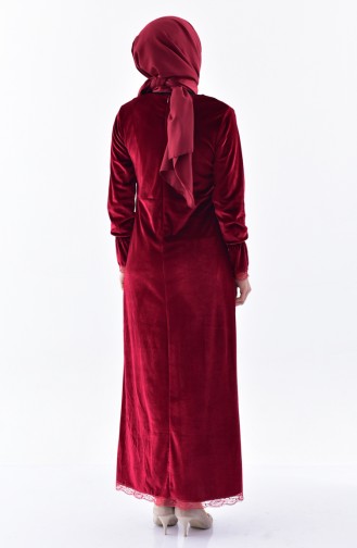 Kadife Elbise 0204-05 Kırmızı
