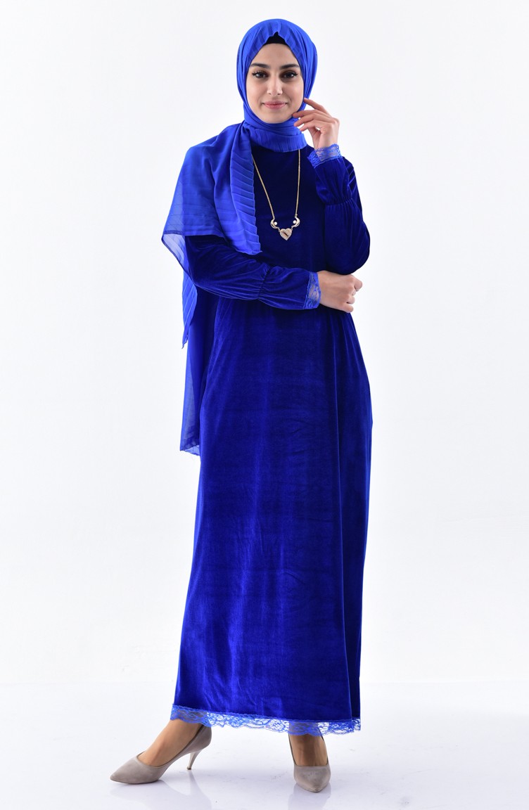 Robe velour bleu roi online