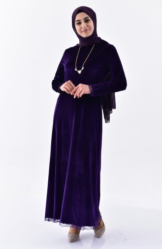 Velvet Dress 0204-07 Purple 0204-07
