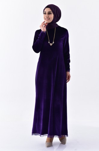 Velvet Dress 0204-07 Purple 0204-07