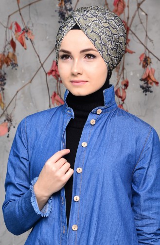Bonnet Noeud a Motifs 0029-08 Khaki 0029-08