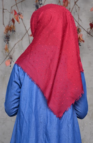 Embossed Cotton Scarf 2138-10 Claret Red 2138-10