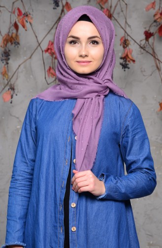 Embossed Cotton Scarf 2138-14 Lilac 2138-14