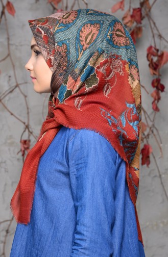 Patterned Kabartmalı Cotton Scarf 2139-09 Ginger 2139-09