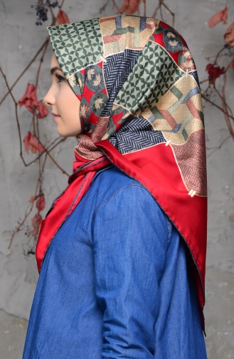 Patterned Twill Scarf 2140-06 Claret Red 2140-06