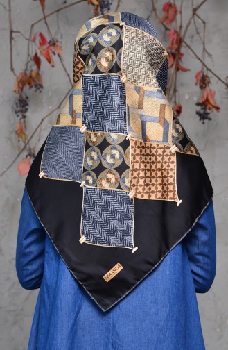 Patterned Twill Scarf 2140-07 Black Smoked 2140-07