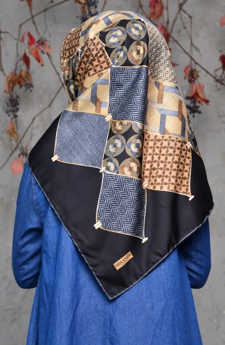 Patterned Twill Scarf 2140-07 Black Smoked 2140-07