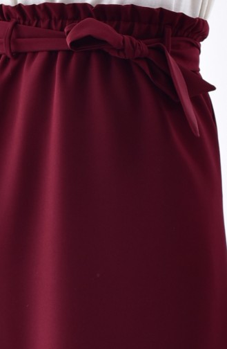 Waist Pleated Ruffles Skirt 3120-02 Claret Red 3120-02