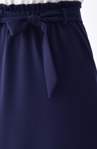 Waist Pleated Ruffles Skirt 3120-03 Navy Blue 3120-03