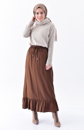 DURAN Ruffled Skirt 1075-01 Brown 1075-01