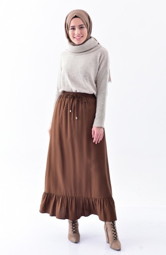 DURAN Ruffled Skirt 1075-01 Brown 1075-01