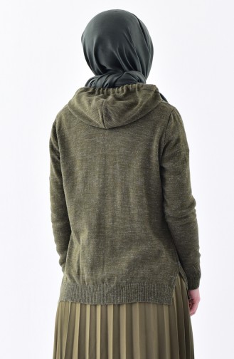 Knitwear Hooded Cardigan 9024-01 Khaki 9024-01