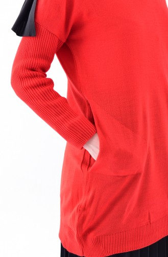 Polo-Neck Knitwear Sweater 9021-02 Red 9021-02