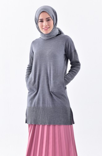 Batwing Sleeve Knitwear Sweater 9022-02 Gray 9022-02