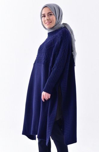 Poncho Tricot Manches Chauve Souris 4108-06 Bleu Marine 4108-06