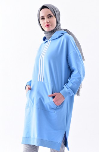 Pocketed Sweatshirt 9004-03 Baby Blue 9004-03