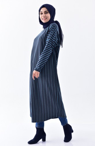Batwing Sleeve Long Tunic  7346-01 Navy Blue Oil 7346-01