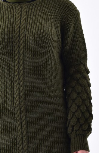 Knitwear Baloon Sleeve Tunic 3288-02 Khaki 3288-02